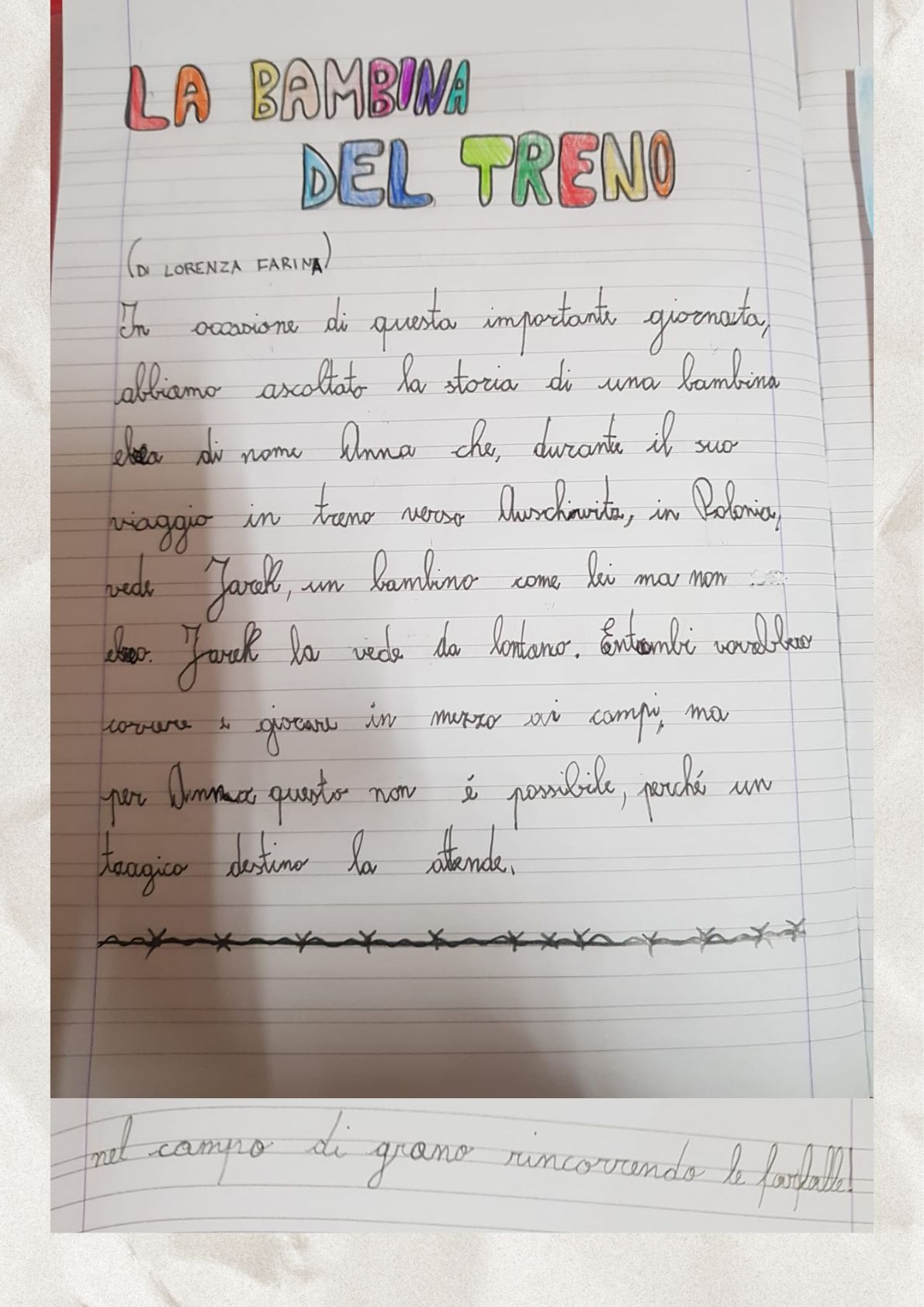 La bambina del treno – testo